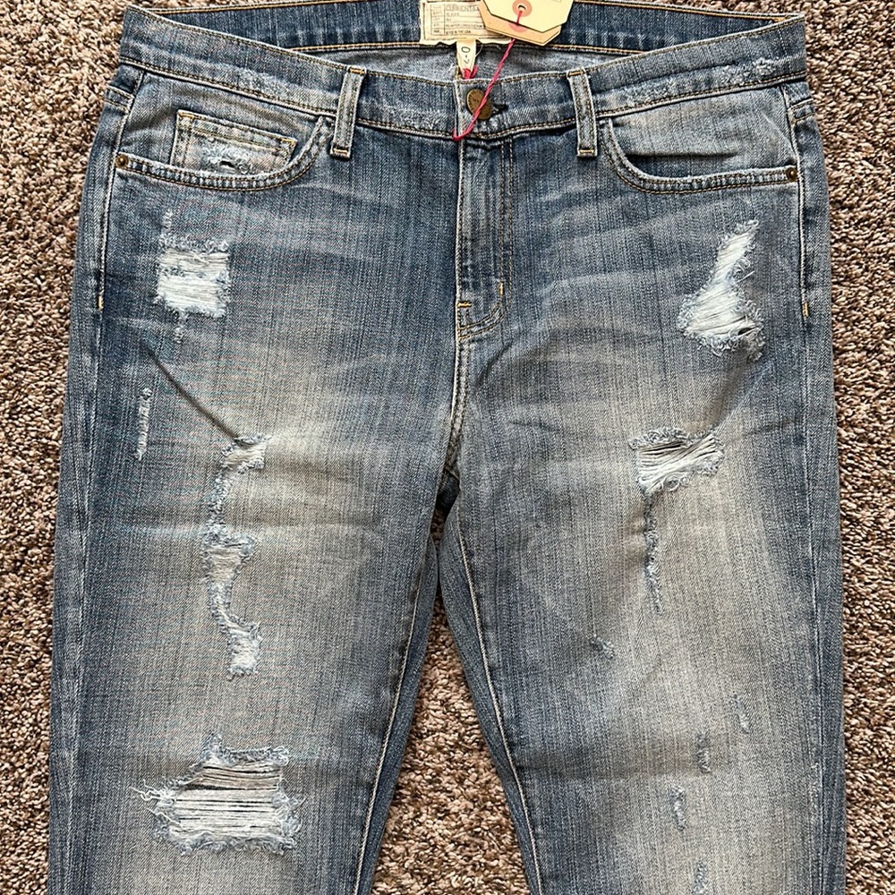 NWT Current/Elliott The Stiletto Skinny Jeans 32 Shredded Wash - Picture 5 of 9
